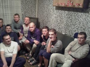 Gruppe der Bewohner des Rehabilitationszentrum
