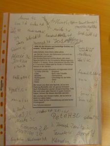 Unterschriften der Kinder 1